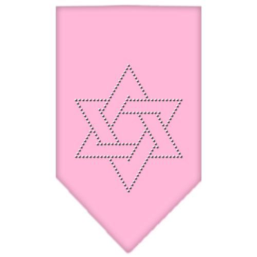 Star Of David Rhinestone Bandana Light Pink Large